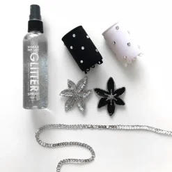 Dansebutikken Rhinsten/smykker|Gymnastik Hårtilbehør-Sort/sølv paliet stjerne hårclips