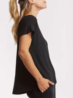 Dansebutikken Pilates Overdele|Yogabluser-Temps danse sort bambus yogabluse