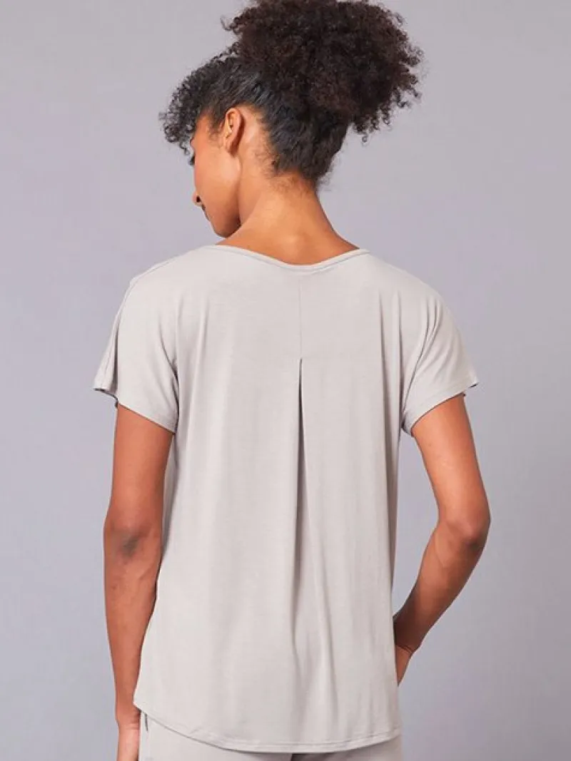 Dansebutikken Pilates Overdele|Yogabluser-Tempsdanse latte farvet blød bambus t-shirt