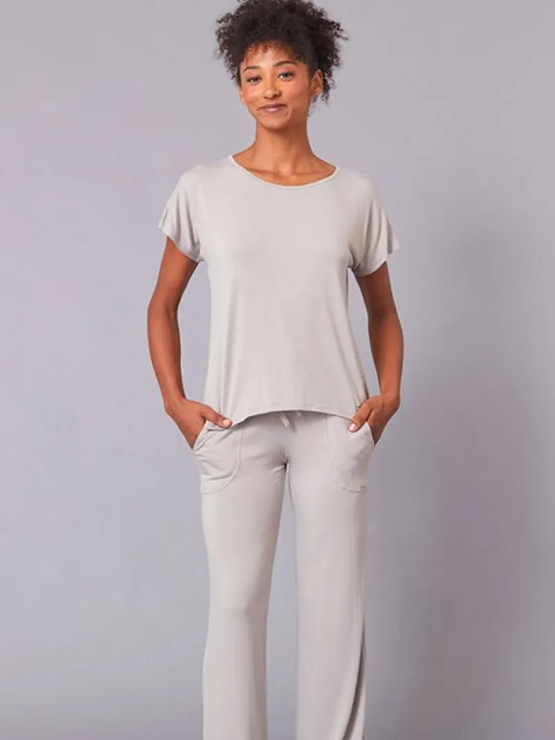 Dansebutikken Pilates Bukser/leggings|Yogabukser-Tempsdanse lys sandfarve behagelig bambus viskose buks