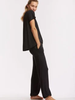 Dansebutikken Pilates Bukser/leggings|Yogabukser-Tempsdanse sort behagelig viskose buks