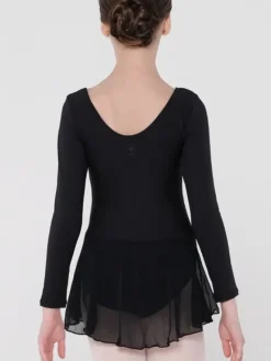 Børn Dansebutikken Balletkjole Piger-Wear Moi dragt med påsyet skørt i sort