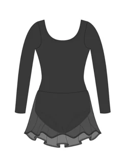 Børn Dansebutikken Balletkjole Piger-Wear Moi dragt med påsyet skørt i sort