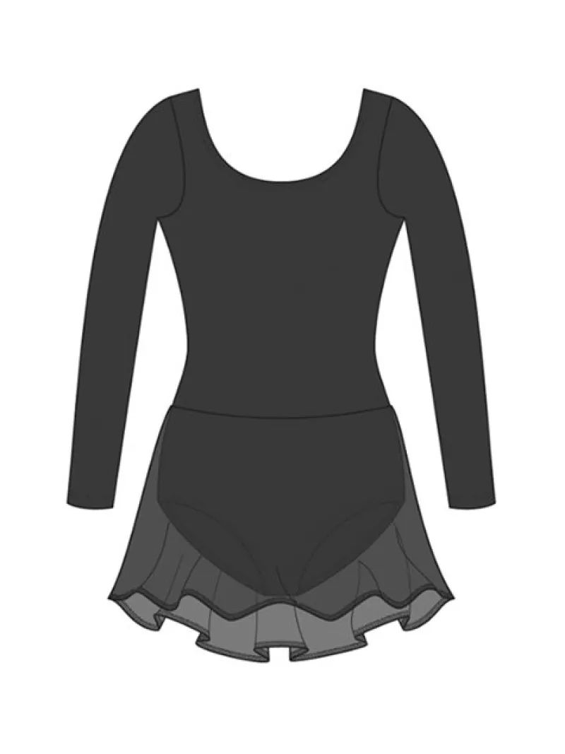 Børn Dansebutikken Balletkjole Piger-Wear Moi dragt med påsyet skørt i sort