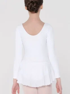 Børn Dansebutikken Balletkjole Piger-Wear Moi dragt med påsyet skørt i hvid