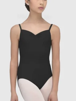 Børn Dansebutikken Balletdragter Børn-Wear Moi dragt med rynk til piger i sort