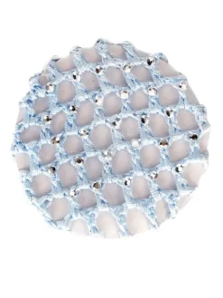 Dansebutikken Gymnastik Hårtilbehør|Hårtilbehør Til Ballet-Wear Moi hårnet i hæklet lyseblå strik med flotte sten