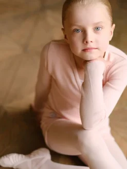 Børn Dansebutikken Overdele Piger|Ballet Toppe Børn-Wearmoi rosa slå om overdel børn ballet/gymnastik