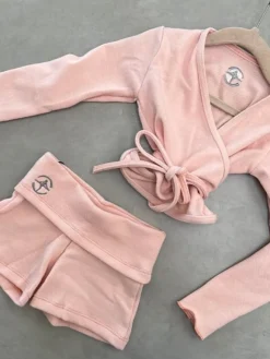 Børn Dansebutikken Overdele Piger|Ballet Toppe Børn-Wearmoi rosa slå om overdel børn ballet/gymnastik