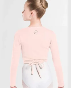 Børn Dansebutikken Overdele Piger|Ballet Toppe Børn-Wearmoi rosa slå om overdel børn ballet/gymnastik