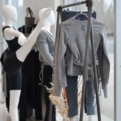 Dame Dansebutikken Overdele Damer|Ballet Strik Damer-Wearmoi grå slå om overdel ballet og gymnastik