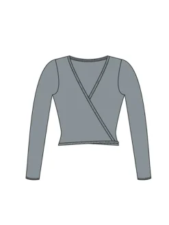 Dame Dansebutikken Overdele Damer|Ballet Strik Damer-Wearmoi grå slå om overdel ballet og gymnastik