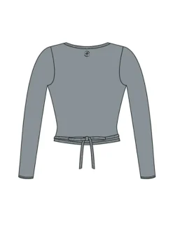 Dame Dansebutikken Overdele Damer|Ballet Strik Damer-Wearmoi grå slå om overdel ballet og gymnastik