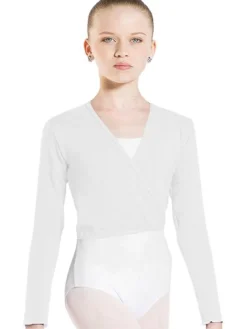 Børn Dansebutikken Overdele Piger|Ballet Toppe Børn-Wearmoi hvid slå om overdel piger ballet/gymnastik