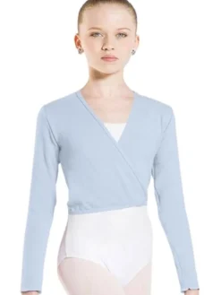 Børn Dansebutikken Overdele Piger|Ballet Toppe Børn-Wearmoi lyseblå slå om overdel børn ballet/gymnastik