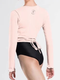 Dame Dansebutikken Overdele Damer|Ballet Strik Damer-Wearmoi rosa slå om overdel ballet og gymnastik