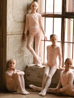 Børn Dansebutikken Underdele Piger|Ballet Underdele Børn-Wearmoi rosa strikshorts børn ballet/gymnastik