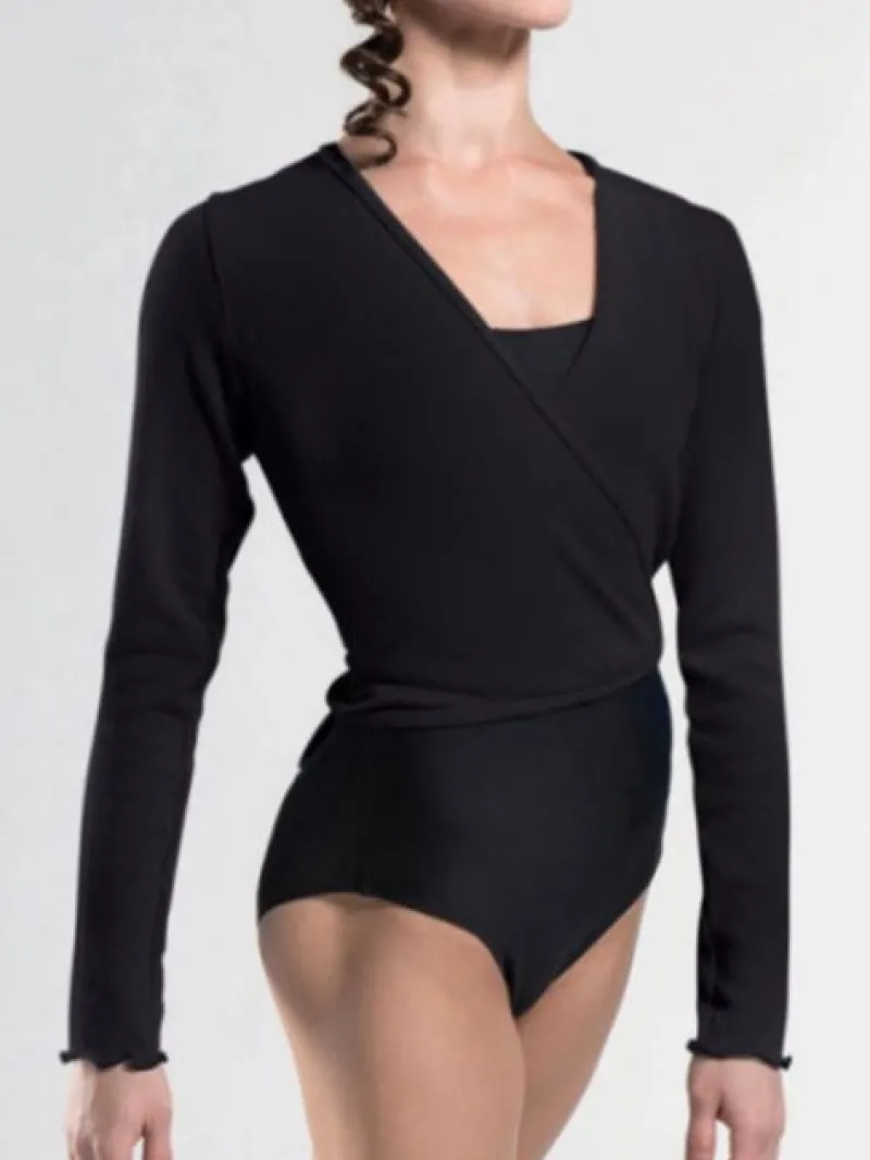 Dame Dansebutikken Overdele Damer|Ballet Strik Damer-Wearmoi sort slå om overdel ballet og gymnastik