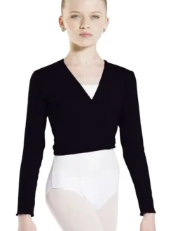 Børn Dansebutikken Overdele Piger|Ballet Toppe Børn-Wearmoi sort slå om overdel børn ballet/gymnastik