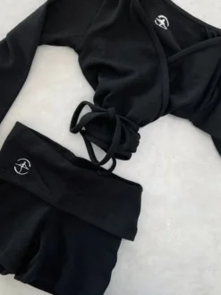 Børn Dansebutikken Underdele Piger|Ballet Underdele Børn-Wearmoi sorte strikshorts børn ballet/gymnastik