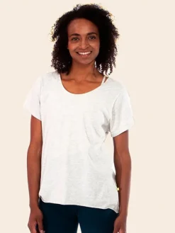 Dame Dansebutikken Pilates Overdele|Yogabluser-Yogamii off white blød t-shirt til træning
